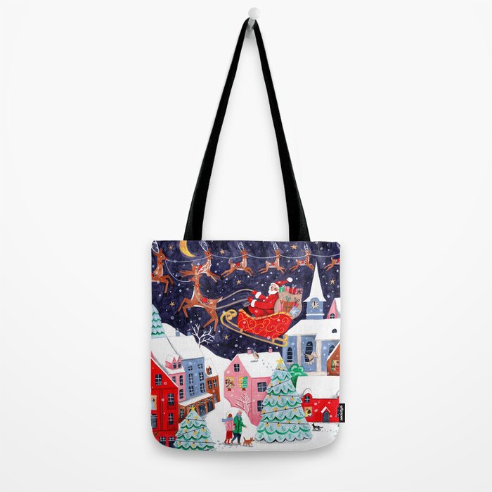 Christmas Village Santa Tote Bag Gallery Image 2