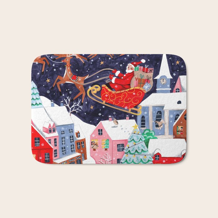 Christmas Village Santa Bath Mat Gallery Image 1