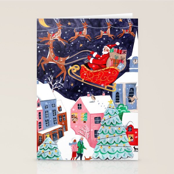 Christmas Village Santa Stationery Card Gallery Image 1