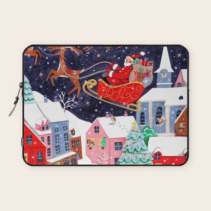 Christmas Village Santa Laptop Sleeve Gallery Image 1