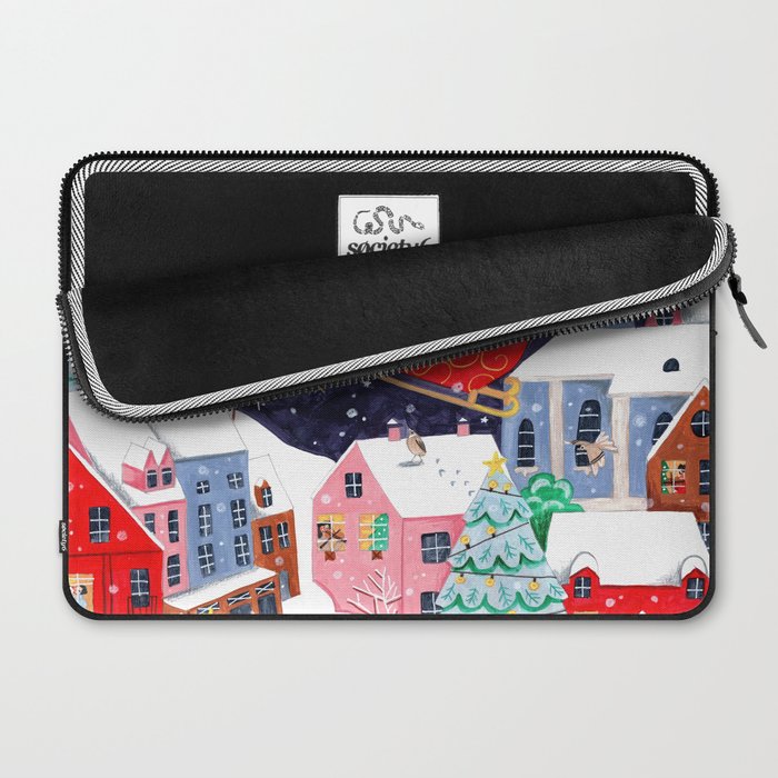 Christmas Village Santa Laptop Sleeve Gallery Image 2