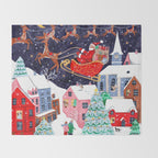 Christmas Village Santa Throw Blanket Gallery Image 2