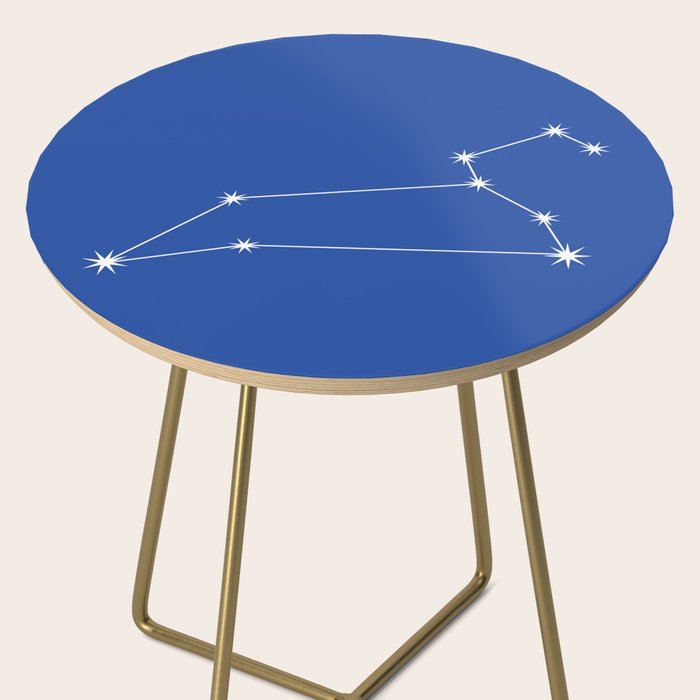 Leo Zodiac Star Constellation Line Art Vibrant Blue Side Table Gallery Image 2