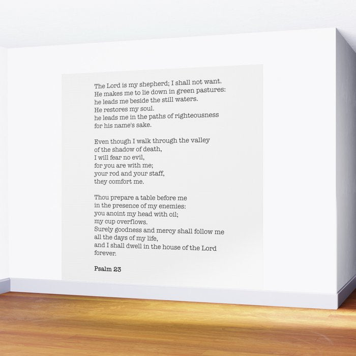 Psalm 23 Bible Verse Print - The LORD is my shepherd Wall Mural Gallery Image 2