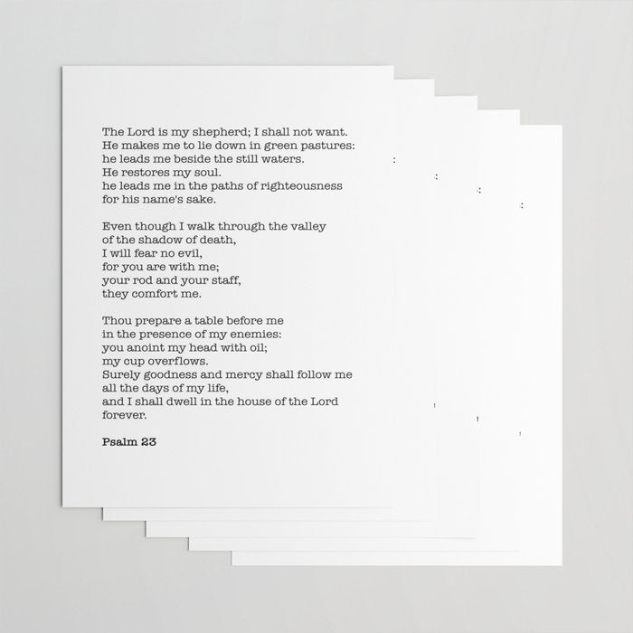 Psalm 23 Bible Verse Print - The LORD is my shepherd Wrapping Paper Gallery Image 3