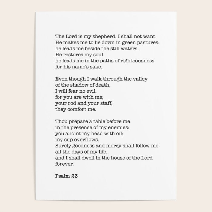 Psalm 23 Bible Verse Print - The LORD is my shepherd Poster Gallery Image 4