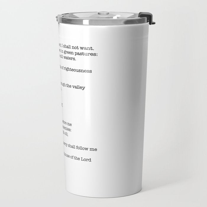 Psalm 23 Bible Verse Print - The LORD is my shepherd Travel Mug Gallery Image 2