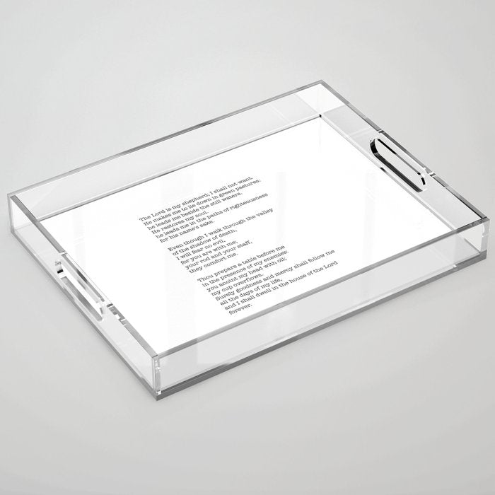 Psalm 23 Bible Verse Print - The LORD is my shepherd Acrylic Tray Gallery Image 1