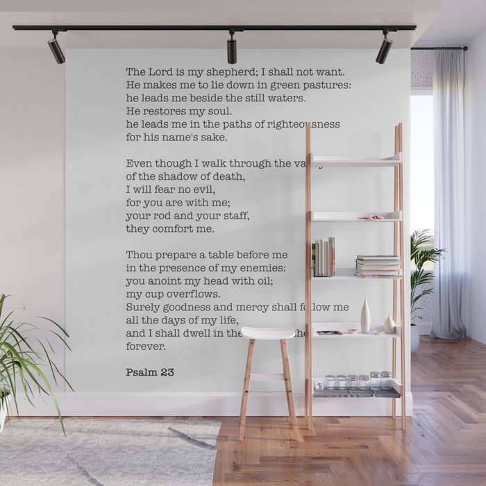 Psalm 23 Bible Verse Print - The LORD is my shepherd Wall Mural Gallery Image 1