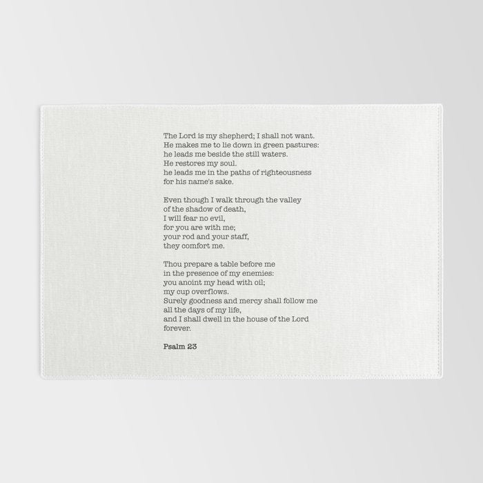 Psalm 23 Bible Verse Print - The LORD is my shepherd Rug Gallery Image 2