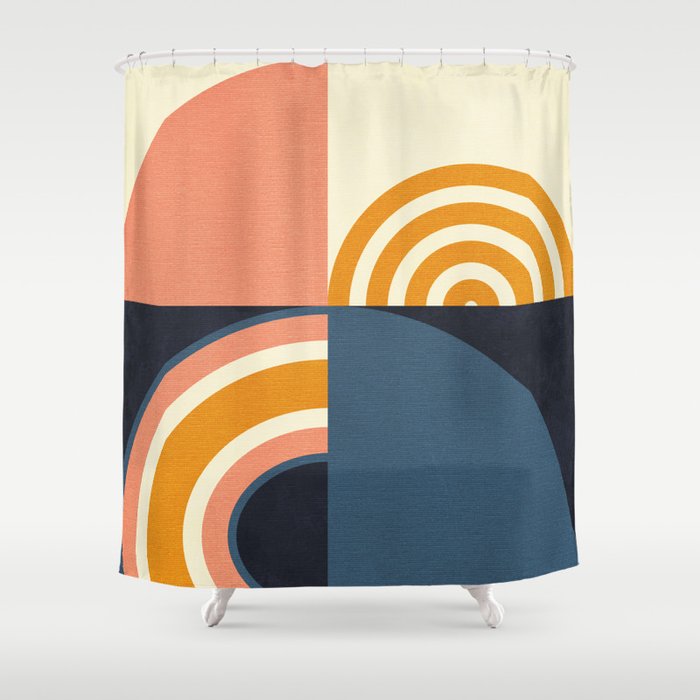 mid century geometry IV Shower Curtain Gallery Image 1