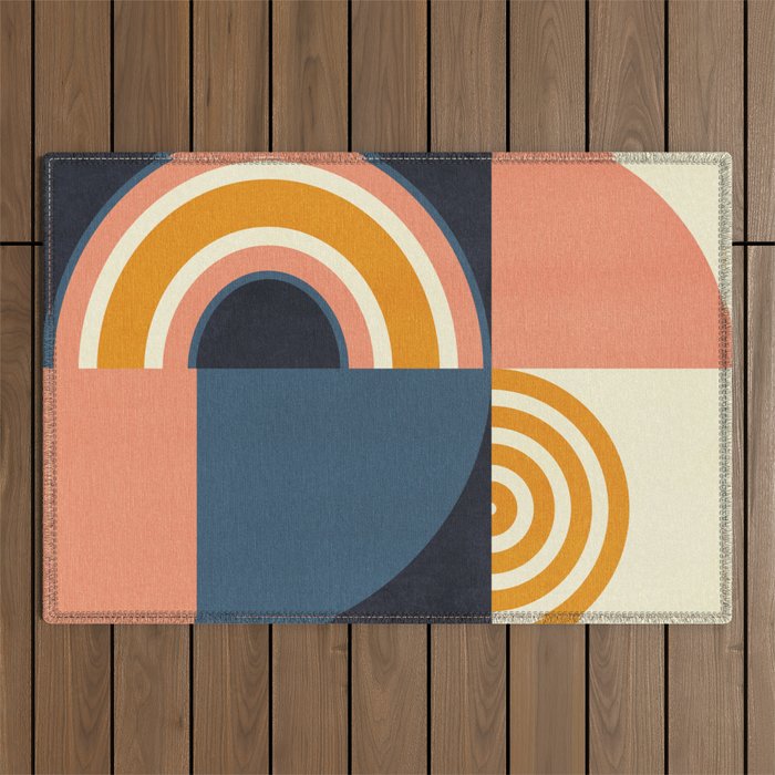mid century geometry IV Outdoor Rug Gallery Image 1