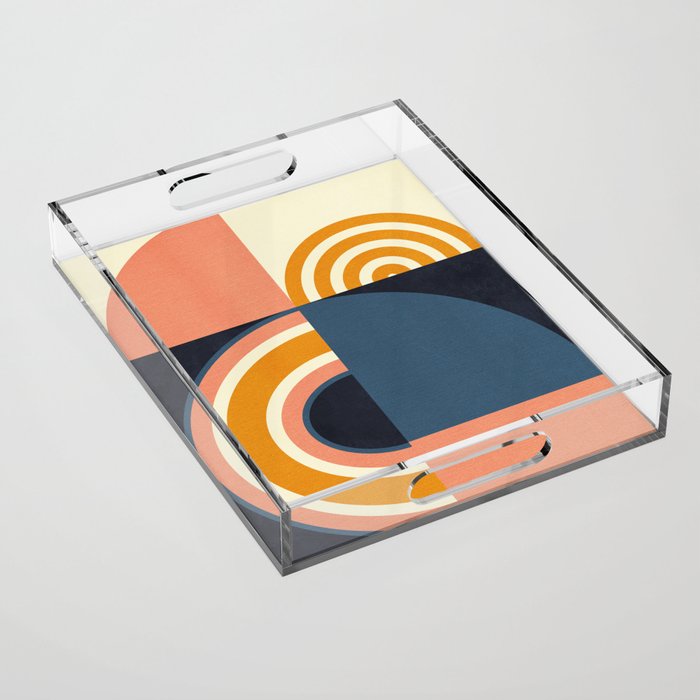 mid century geometry IV Acrylic Tray Gallery Image 1