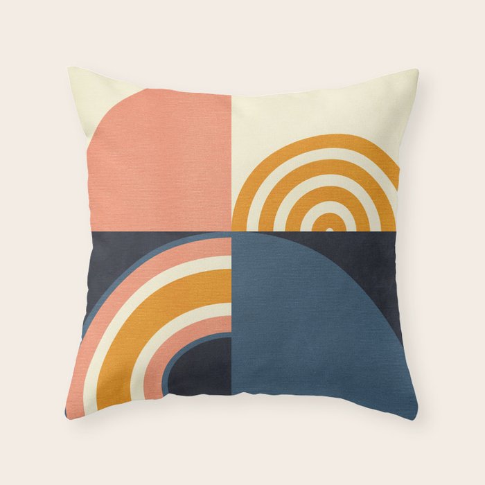 mid century geometry IV Throw Pillow Gallery Image 1