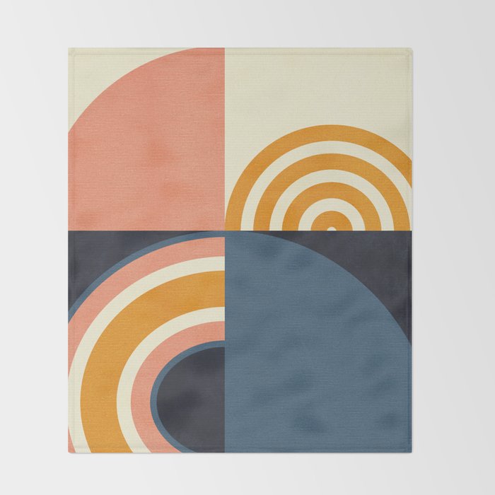mid century geometry IV Throw Blanket Gallery Image 2