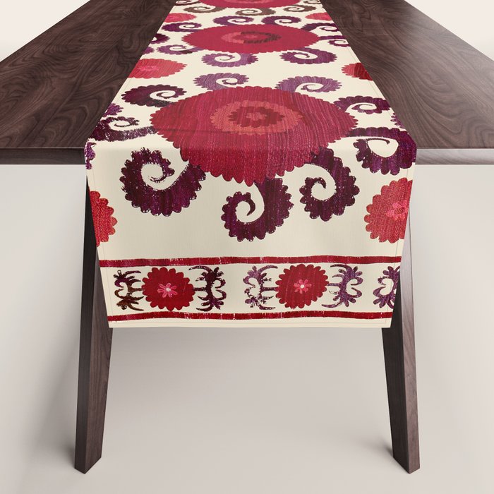Samarkand  Southwest Uzbekistan Suzani Embroidery Print Table Runner Gallery Image 1