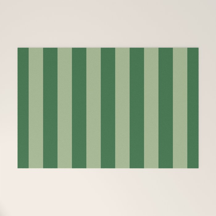 Vertical Stripes Sage Green Vertical Lines Vintage Geometric Retro Tropical Modern Minimal Pattern Welcome Mat Gallery Image 1