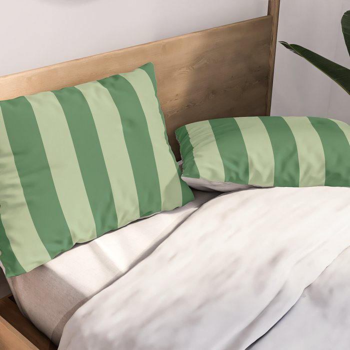 Vertical Stripes Sage Green Vertical Lines Vintage Geometric Retro Tropical Modern Minimal Pattern Pillow Sham Gallery Image 2