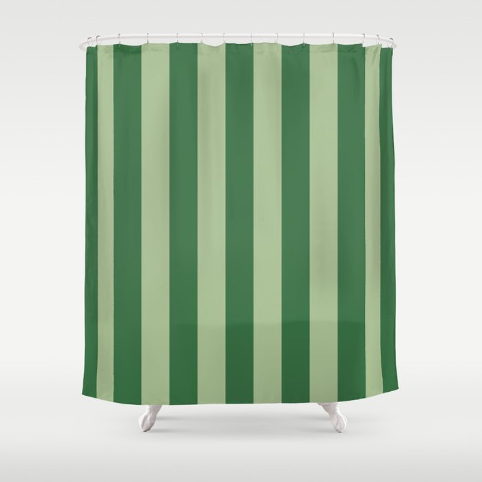 Vertical Stripes Sage Green Vertical Lines Vintage Geometric Retro Tropical Modern Minimal Pattern Shower Curtain Gallery Image 1