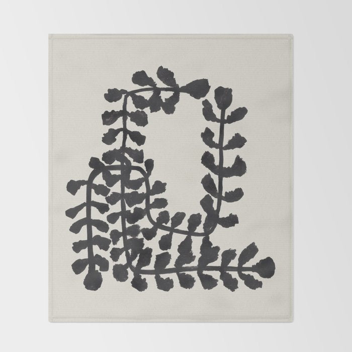 Ink Vine  Throw Blanket Gallery Image 2