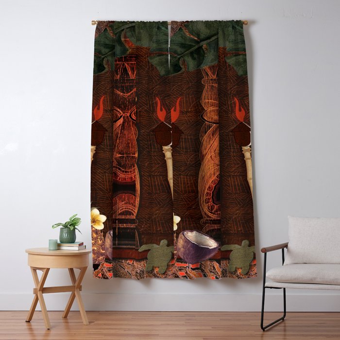 Forbidden Luau Tiki Party Window Curtain Gallery Image 1