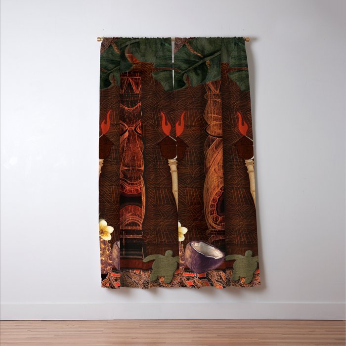 Forbidden Luau Tiki Party Window Curtain Gallery Image 3