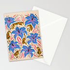Tigers & Tiger Lilies - Blue & Yellow Stationery Card Gallery Image 2