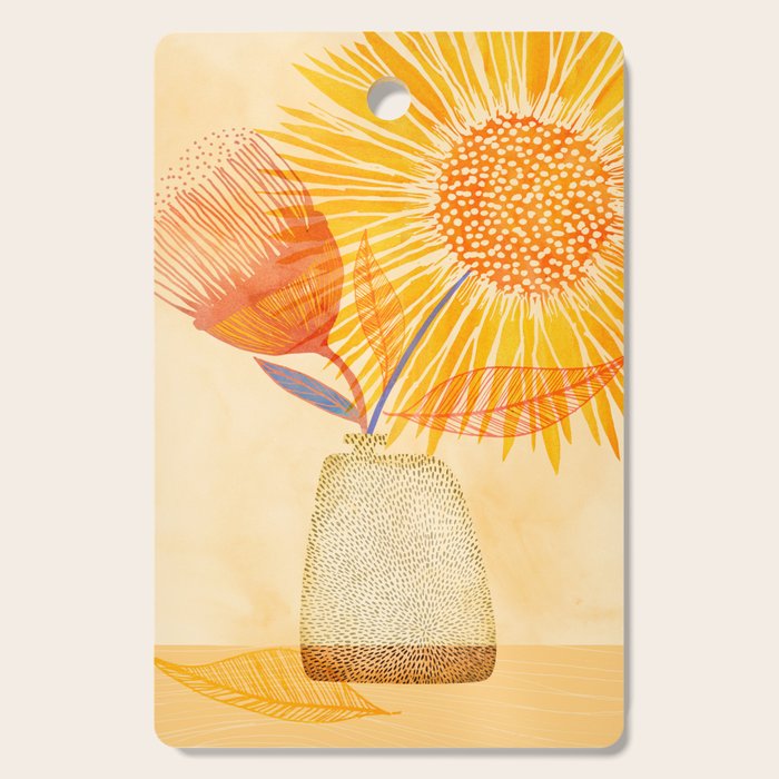 Tuesday Afternoon Sunflowers Still Life Cutting Board Gallery Image 1