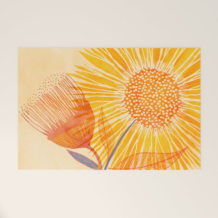 Tuesday Afternoon Sunflowers Still Life Welcome Mat Gallery Image 1