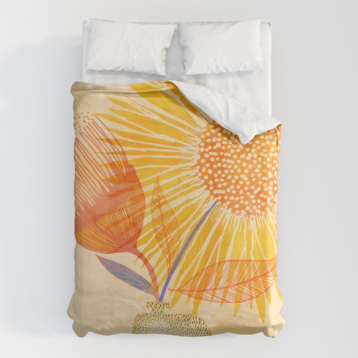 Tuesday Afternoon Sunflowers Still Life Duvet Cover Gallery Image 6
