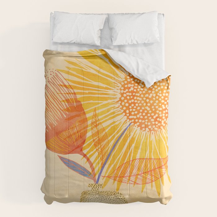 Tuesday Afternoon Sunflowers Still Life Comforter Gallery Image 1