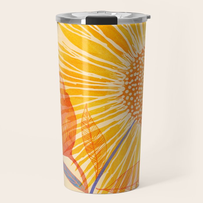 Tuesday Afternoon Sunflowers Still Life Travel Mug Gallery Image 1