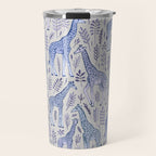 Blue Giraffe Pattern Travel Mug Gallery Image 1