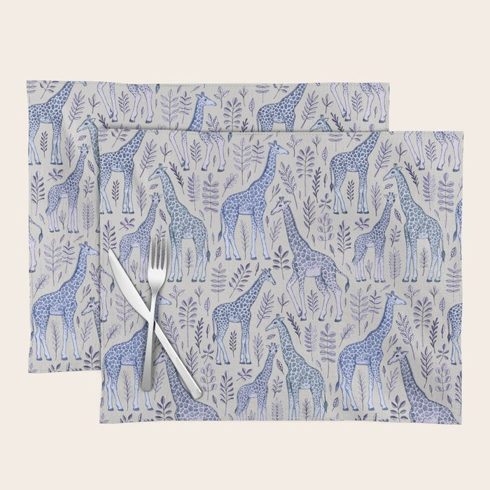 Blue Giraffe Pattern Placemat Gallery Image 1