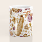 Garden Vegetables & Fresh Fruit in Ochre & Burgundy Coffee Mug Gallery Image 4