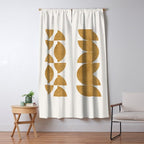 Gold Retro Scandinavian - Mid Century Modern Window Curtain Gallery Image 5