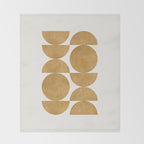 Gold Retro Scandinavian - Mid Century Modern Throw Blanket Gallery Image 2