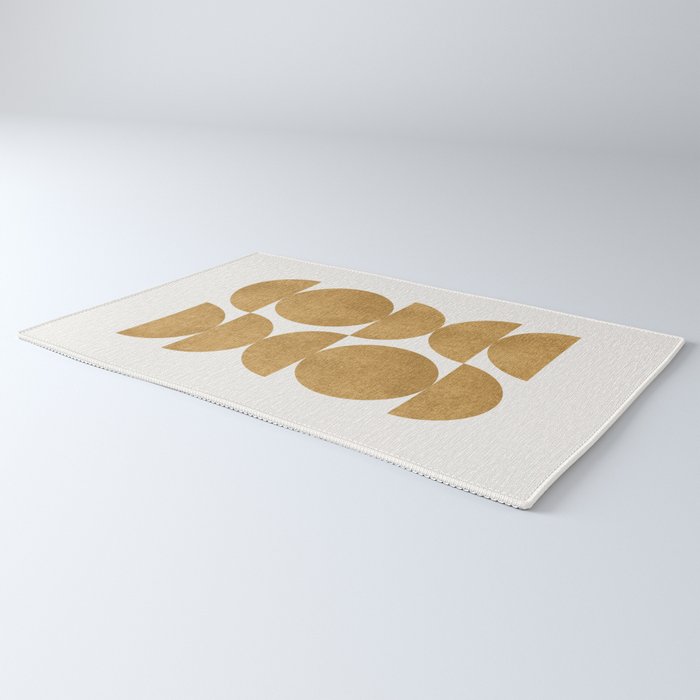 Gold Retro Scandinavian - Mid Century Modern Rug Gallery Image 3