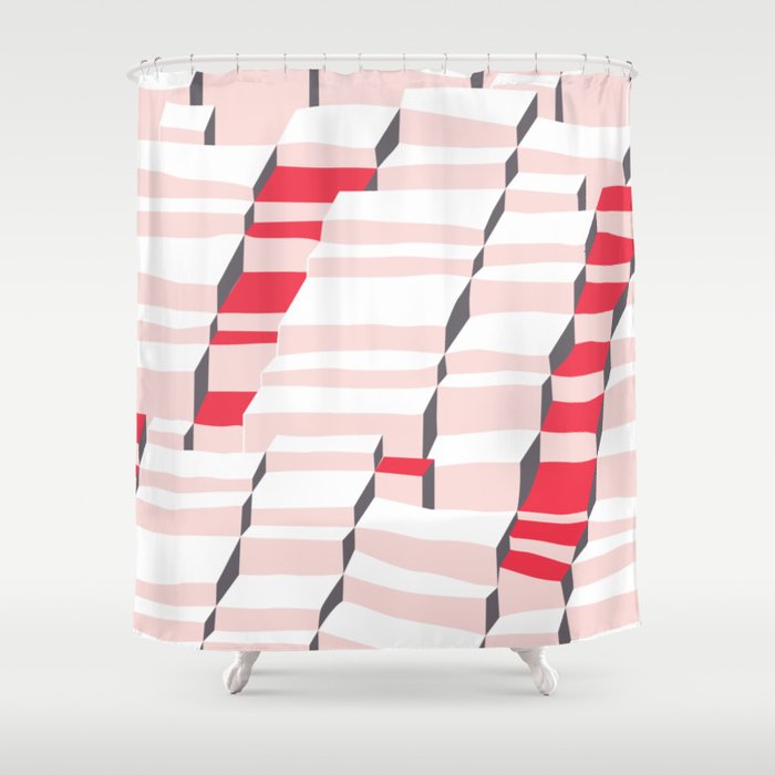 City life always up pearl pink Shower Curtain Gallery Image 1