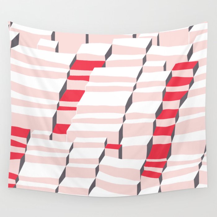 City life always up pearl pink Wall Tapestry Gallery Image 4