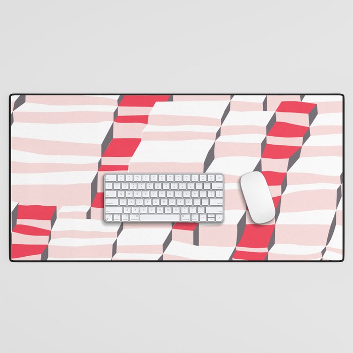 City life always up pearl pink Desk Mat Gallery Image 1
