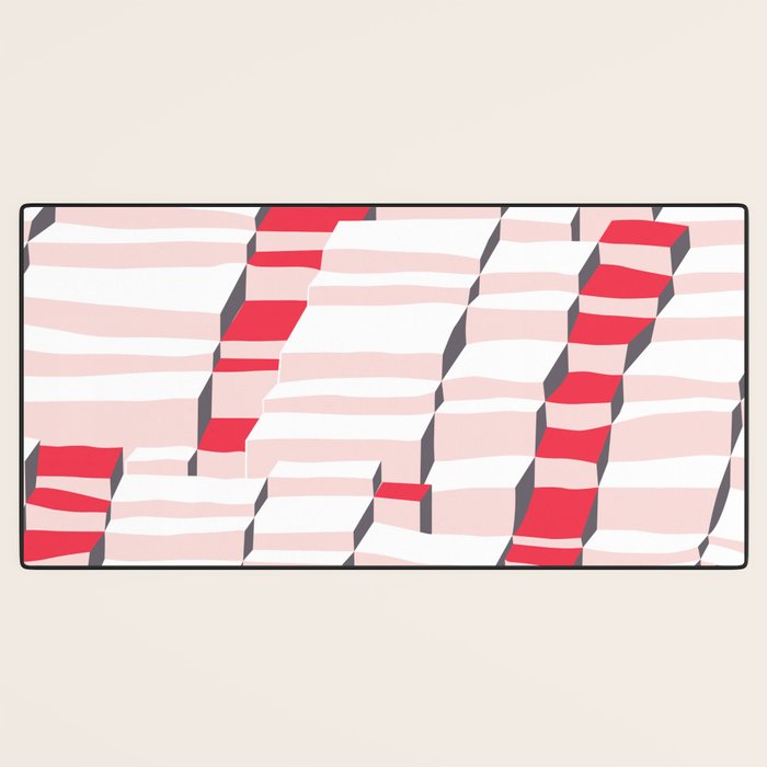 City life always up pearl pink Desk Mat Gallery Image 3