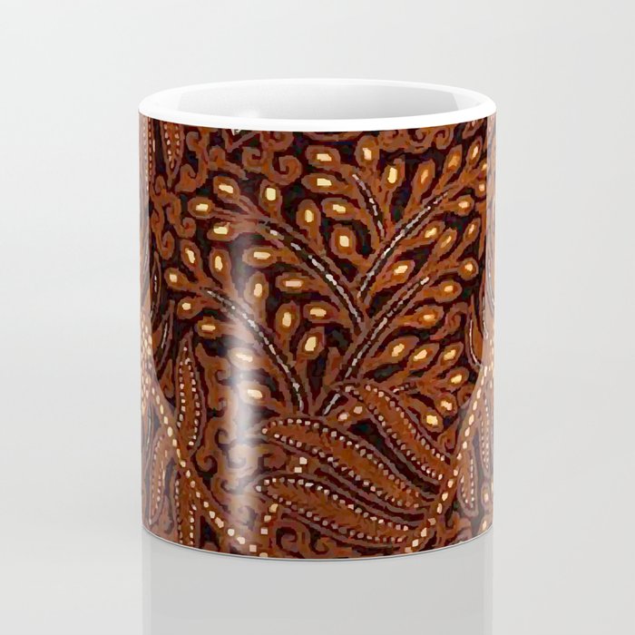 Copper Batik Pattern Abstract Digital Vector Nature Art Coffee Mug Gallery Image 4