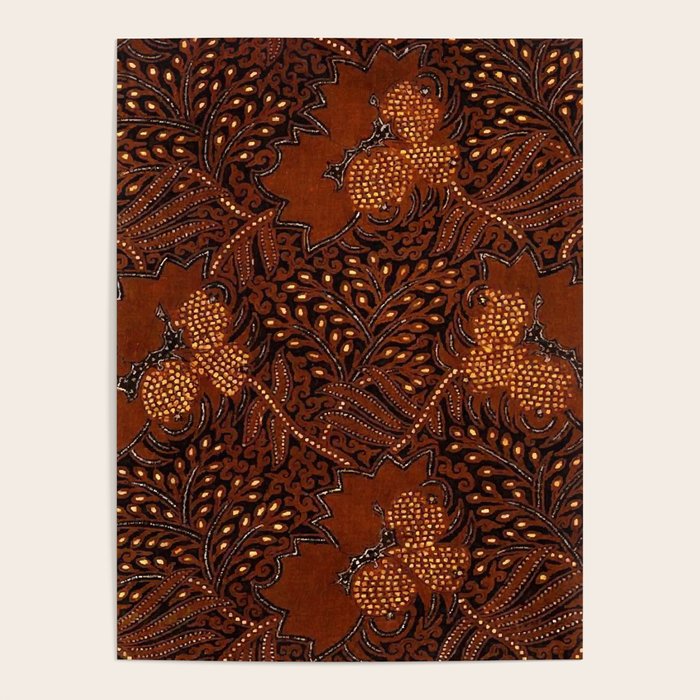 Copper Batik Pattern Abstract Digital Vector Nature Art Poster Gallery Image 1