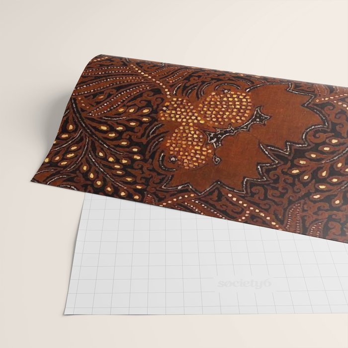 Copper Batik Pattern Abstract Digital Vector Nature Art Wrapping Paper Gallery Image 2