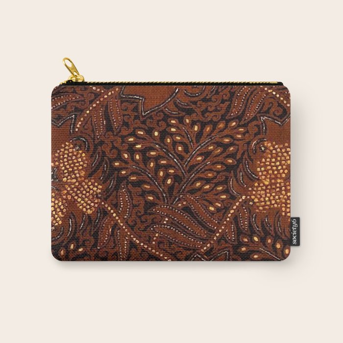 Copper Batik Pattern Abstract Digital Vector Nature Art Carry All Pouch Gallery Image 1