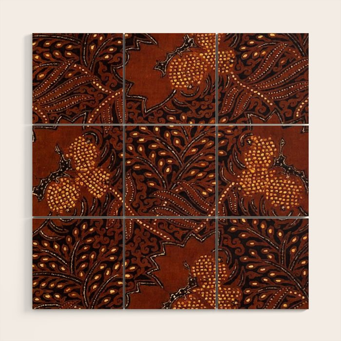 Copper Batik Pattern Abstract Digital Vector Nature Art Wood Wall Art Gallery Image 1