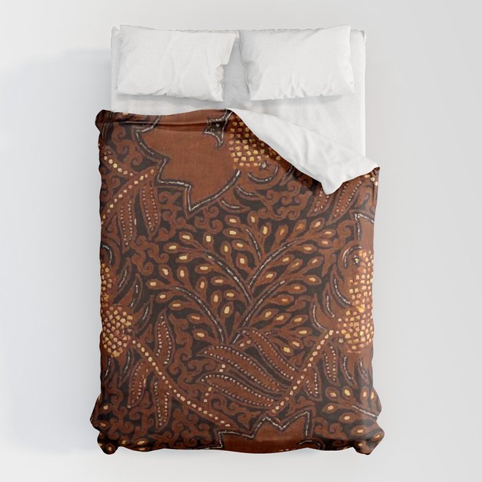 Copper Batik Pattern Abstract Digital Vector Nature Art Duvet Cover Gallery Image 6