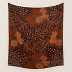 Copper Batik Pattern Abstract Digital Vector Nature Art Wall Tapestry Gallery Image 4