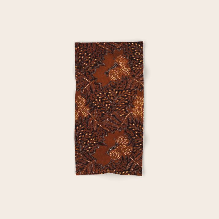 Copper Batik Pattern Abstract Digital Vector Nature Art Bath Towel Gallery Image 1